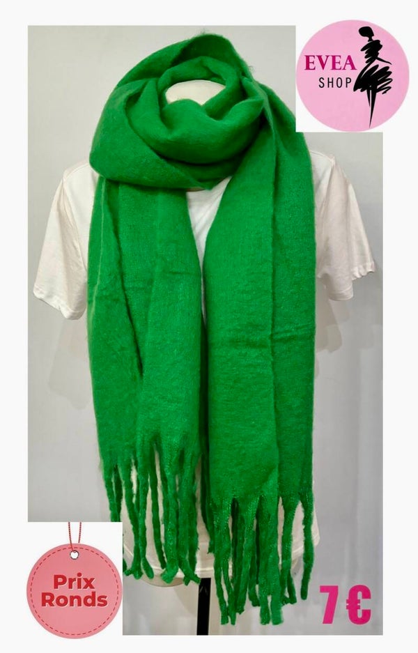 Echarpe unie vert bouteille