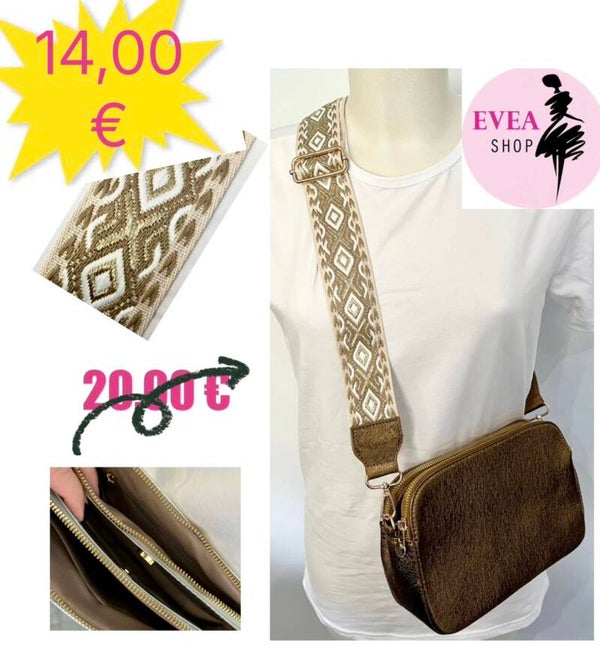 Sac rectangle cognac brillant