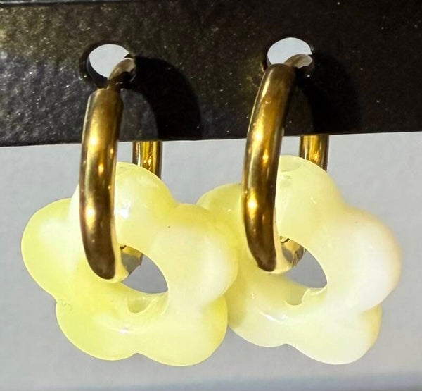 Boucles d’oreilles créoles dorées - jaune
