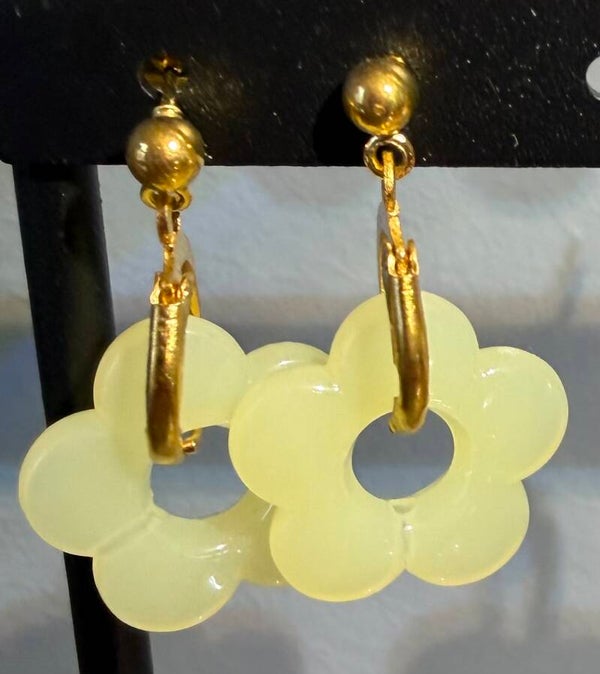 Boucles d’oreilles créoles dorées - jaune