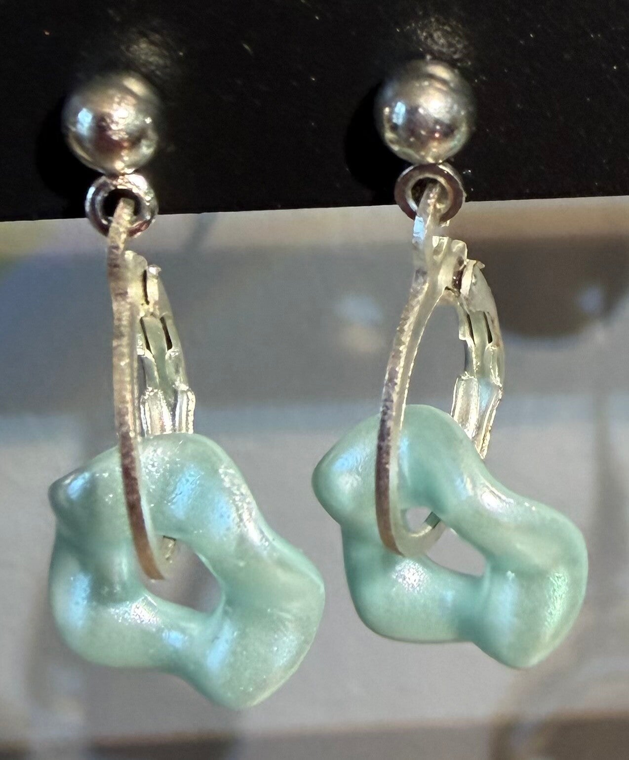 Boucles d’oreilles créoles argentées - turquoise
