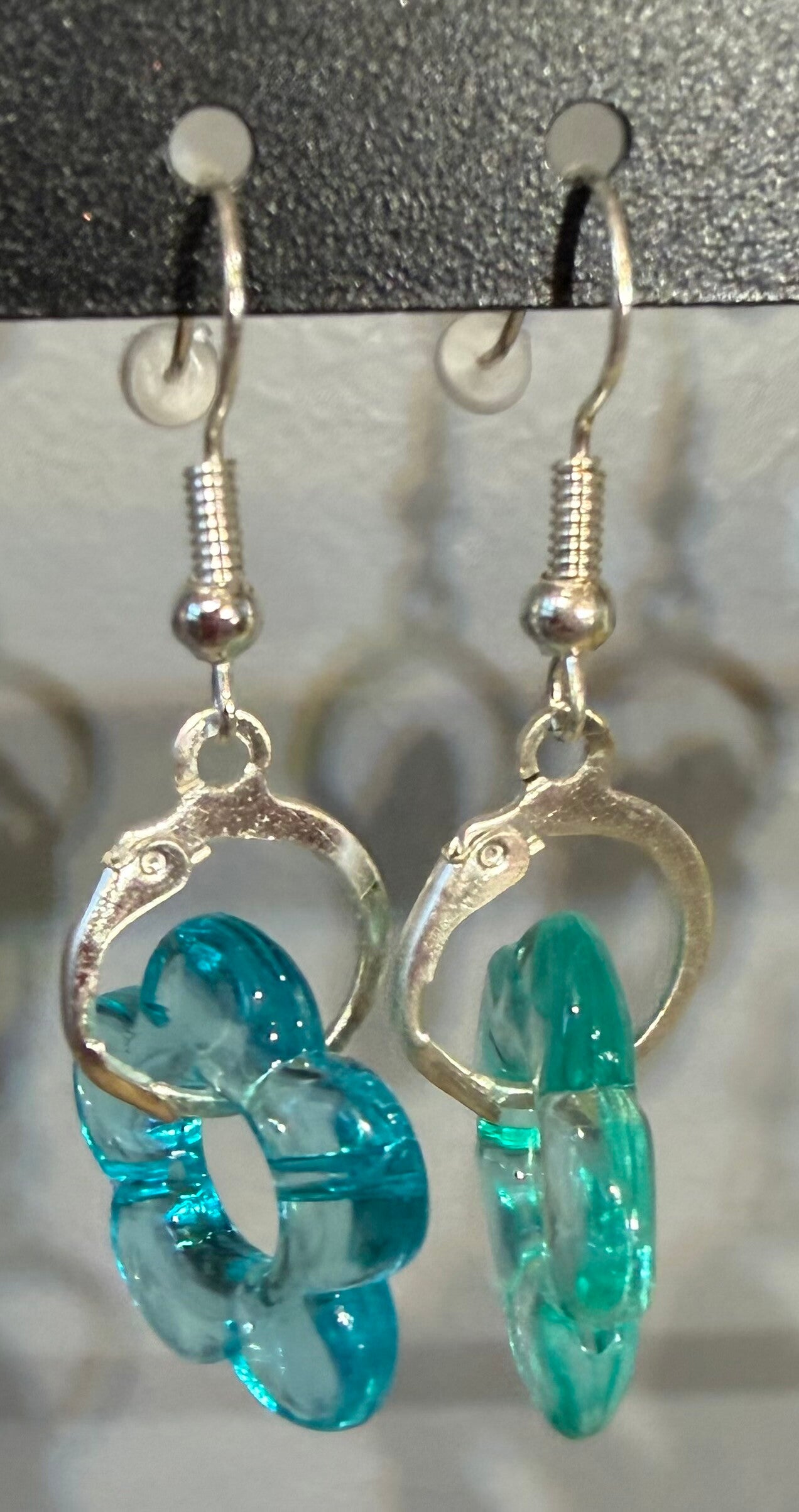 Boucles d’oreilles créoles argentées - turquoise
