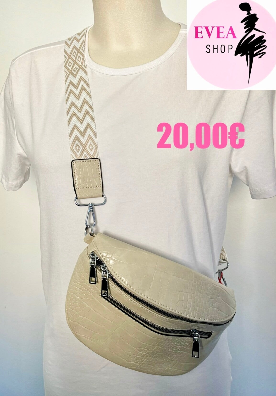Sac beige croco
