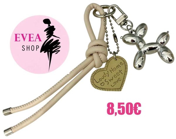 Porte-clefs chien beige