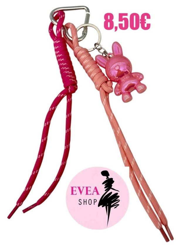 Porte-clefs ours rose