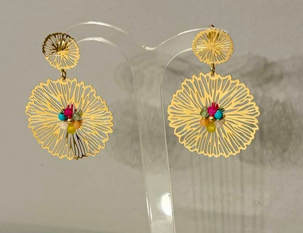 Boucles d’oreilles marguerites dorées