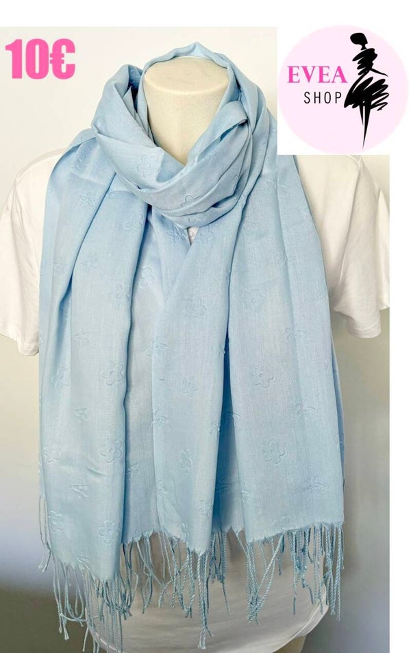 Foulard bleu uni