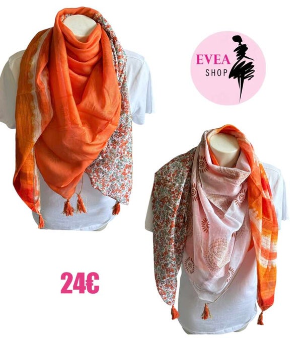Foulard 4 parties orange