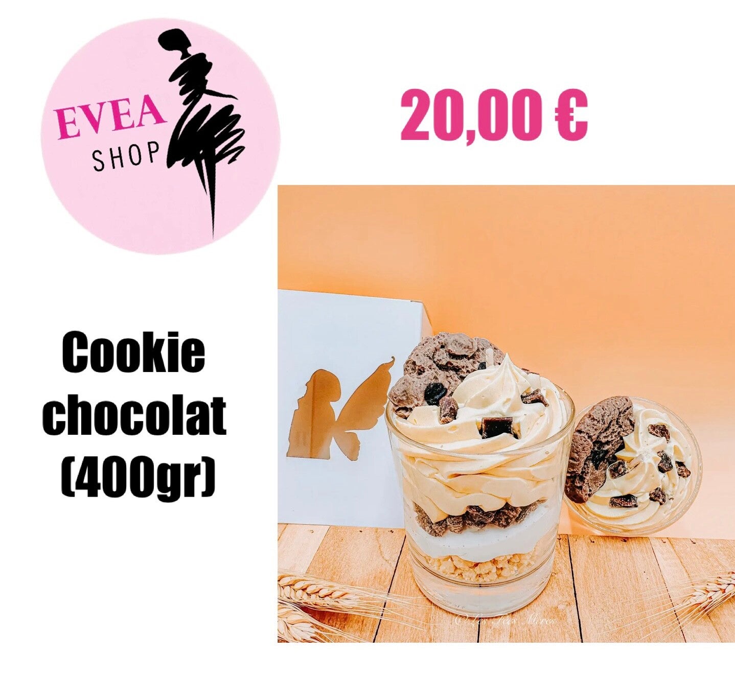 Bougie Cookie chocolat 400gr