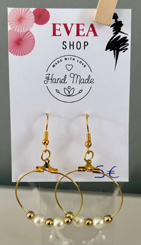 Hand Made : Boucles d’oreilles rond perle