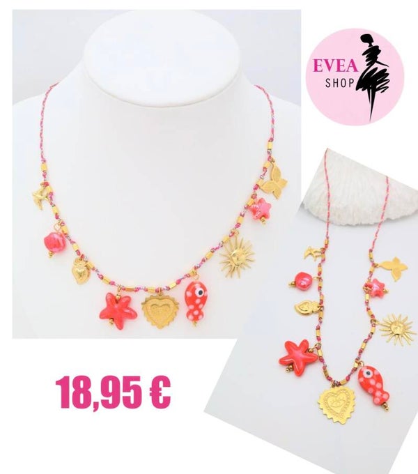 Collier poisson rouge
