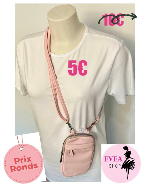 Sac pochette rose clair