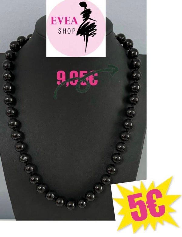 Collier perles noires