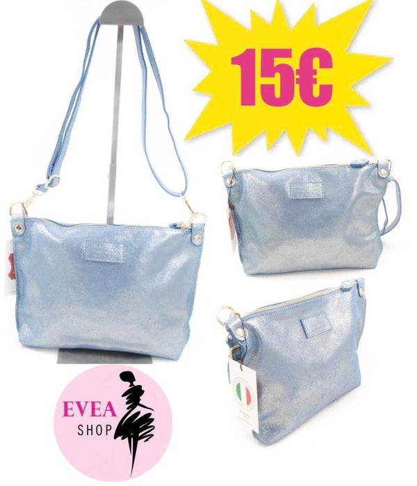 Sac bleu nacré brillant