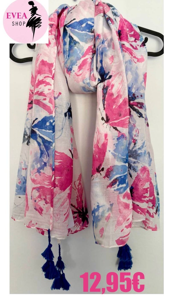 Foulard rose / bleu