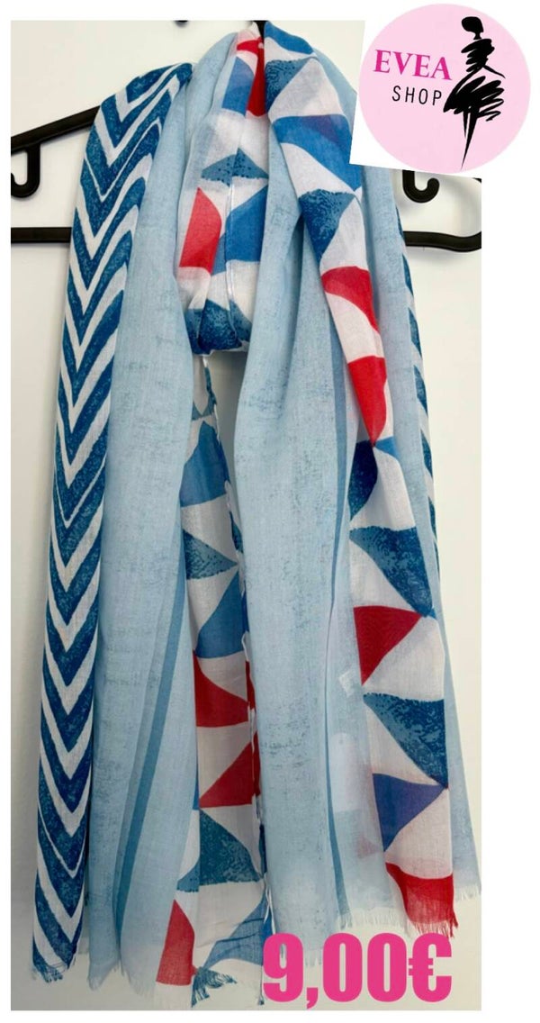 Foulard triangle bleu