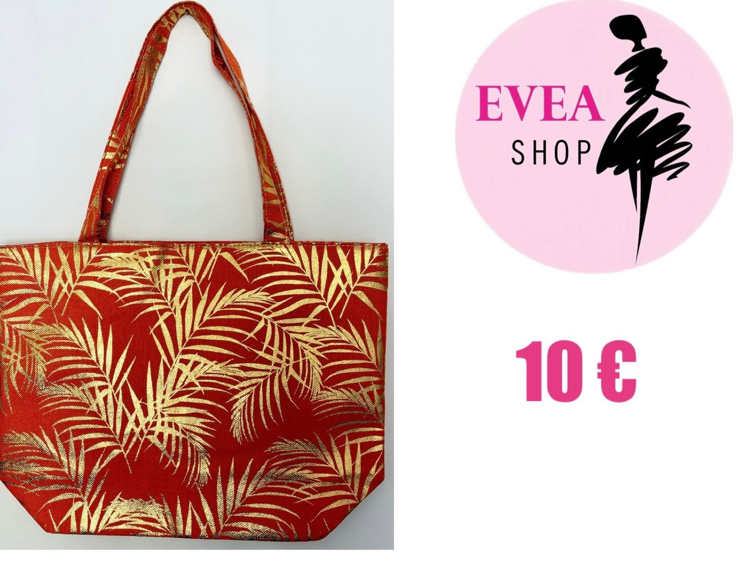 Cabas orange palmier