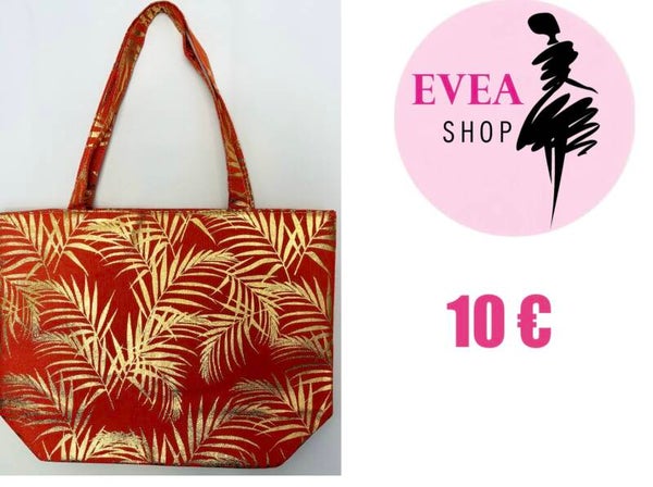 Cabas orange palmier
