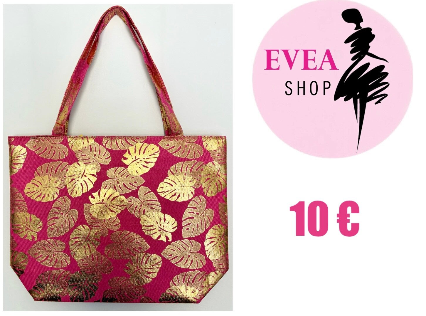 Cabas fushia feuilles