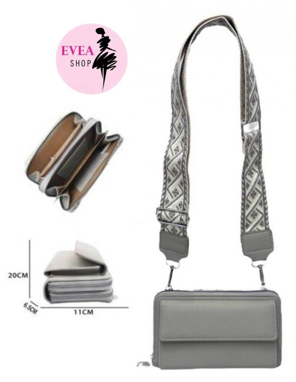 Sac portefeuille horizontal gris