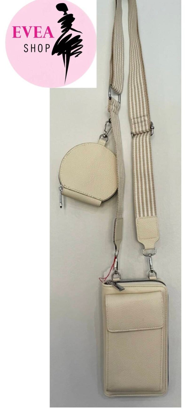 Sac portefeuille vertical beige
