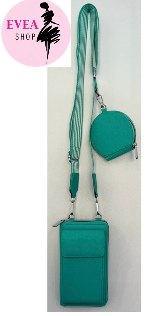 Sac portefeuille vertical turquoise