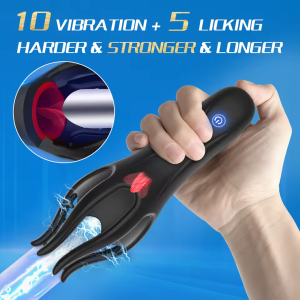 Sur commande : Masturbateur vibrant intelligent pour homme – Simulation réaliste de stimulation orale – Rechargeable USB