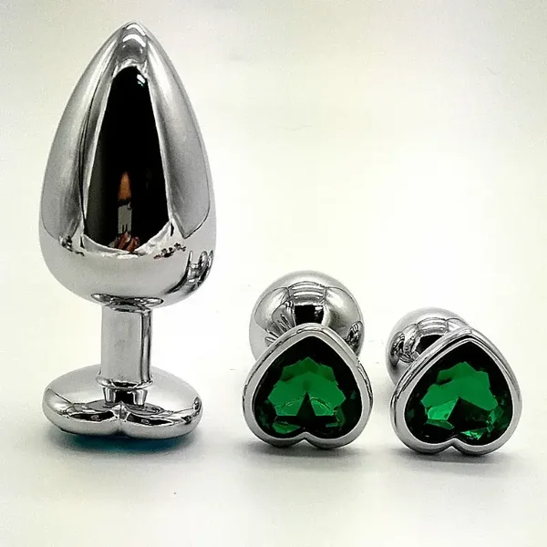 ADisponible en Tunisie 🇹🇳 : Plug anal acier taille M medium en vert rotana