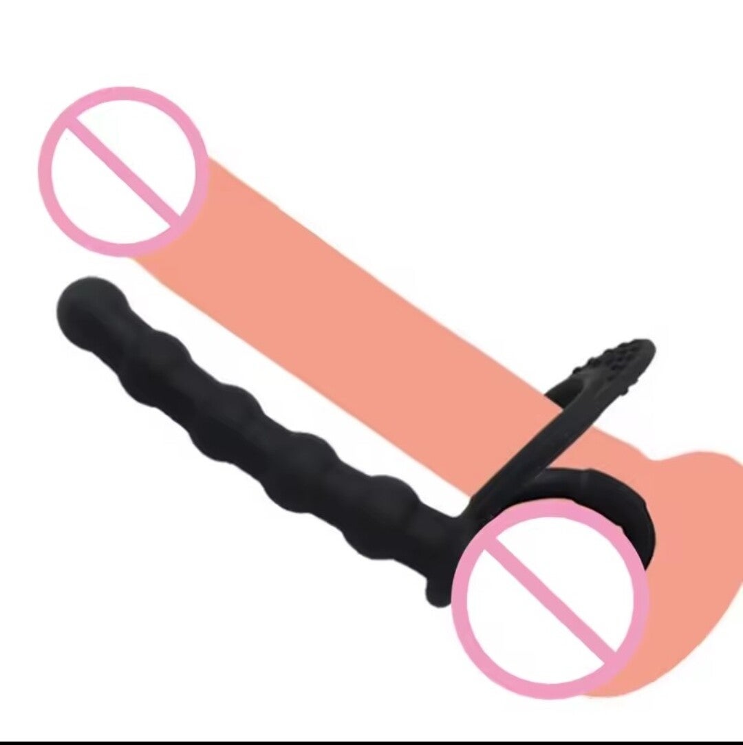 AaDisponible en Tunisie 🇹🇳 : Plug anal en silicone avec sangle pour pénis, petites perles anales