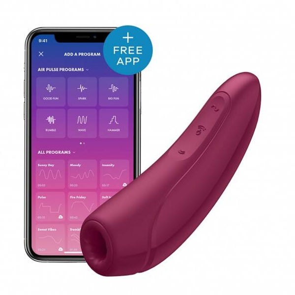AaDisponible en Tunisie 🇹🇳 : Stimulateur sans contact et vibrant - Satisfyer - Curvy 1+ - Rouge