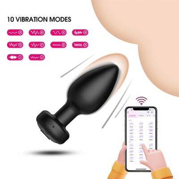 Disponible en Tunisie 🇹🇳 : plug anal vibrant avec application, 10 modes de vibration, petit plug anal pour massage de la prostate
