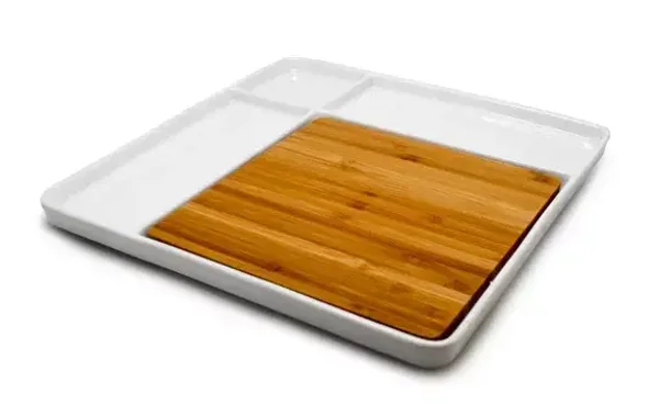 Snacks Assiette plus un plateau en Bois