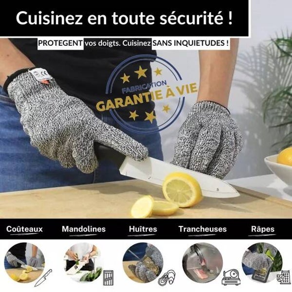 Gants de cuisine Anti-Coupures Haute Protection (taille de xs à xl )