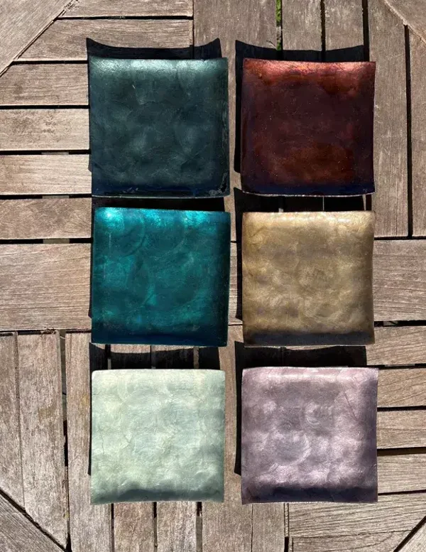 Set de 6 petits plats carrés en capiz naturel pour apéro