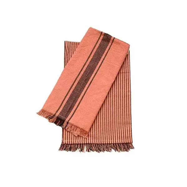 Lot de 2 torchons de cuisine Terre cuite