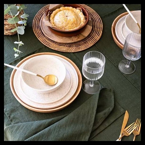 Serviettes de table vert anglais fabriquée en France 100% lin