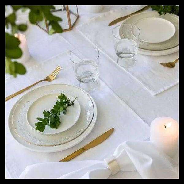 Serviettes de table blanche fabriquée en France 100% lin