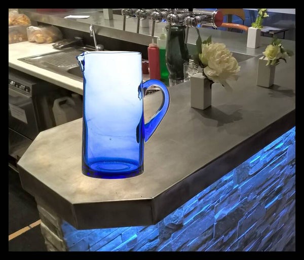 Pichet en Verre Recyclé Jebel de Nicola Spring - 1L - Bleu