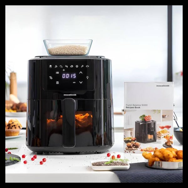 Friteuse sans huile avec balance InnovaGoods, Noir, 1500 W 5 L