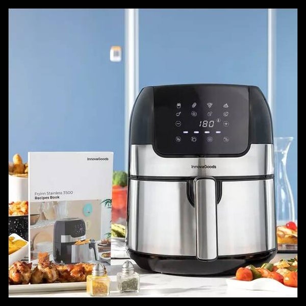 Friteuse sans huile InnovaGoods, Noir Acier inoxydable 1400 W 3,5 L