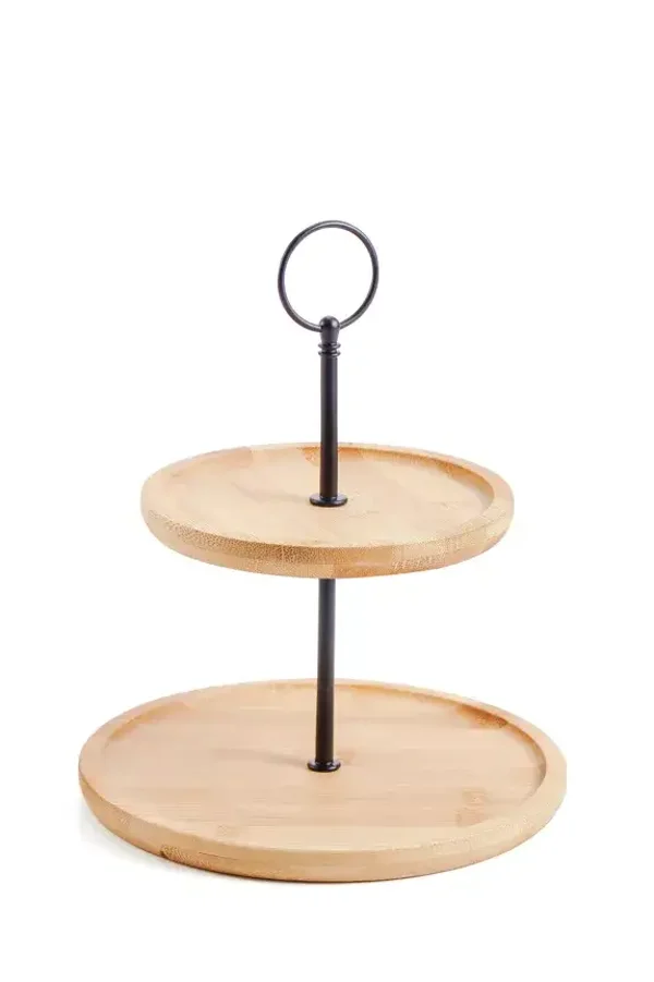 CUISINE MODERNE Assiette décorative DIA 15 et 20 cm H23.5 cm 2 niveaux