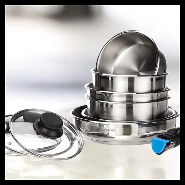 Batterie de Cuisine 10 Pièces Arthur Martin en Inox