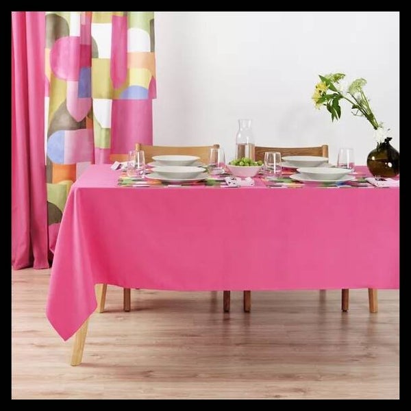 Nappe unie 100% lin toucher Fuchsia