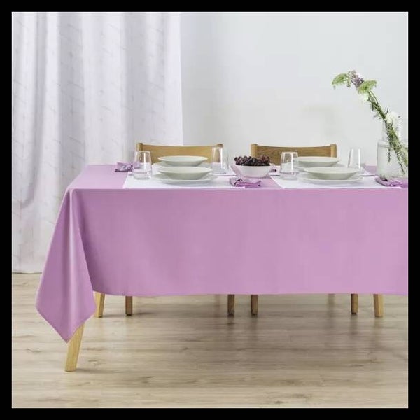 Nappe unie 100% lin toucher Lilas