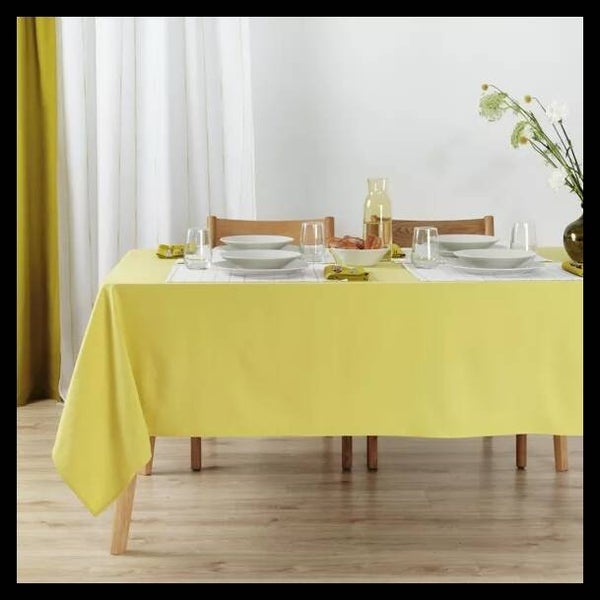 Nappe unie 100% lin toucher vert clair