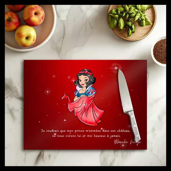 Petite planche à découper d'ambiance - Blanche Neige