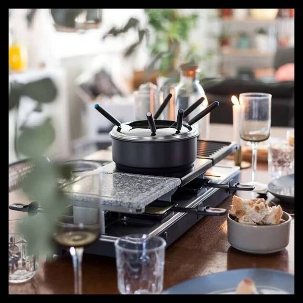 Appareil à raclette, fondue et crêpes 12 personnes