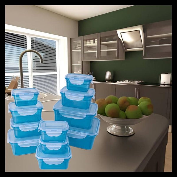 Ensemble de contenants de conservation des aliments, bleu