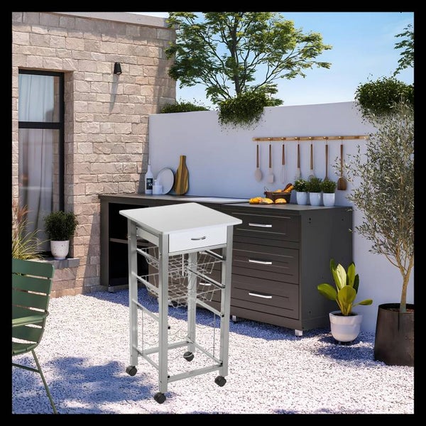 CHARIOT DE CUISINE BLANC 40CM