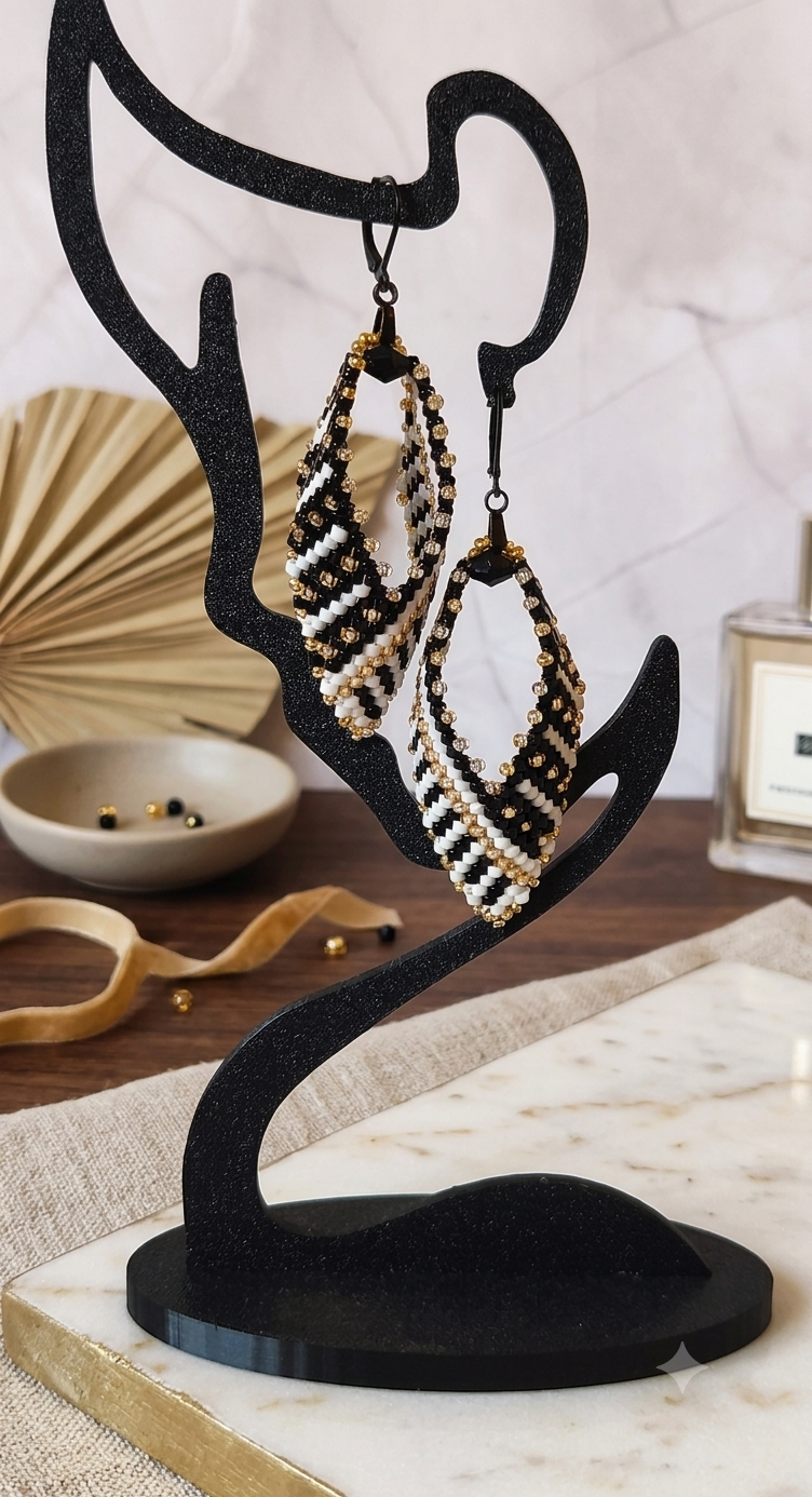 Boucles d'oreilles perles miyuki piano